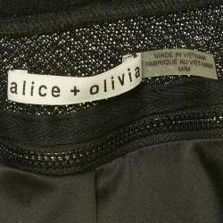 Pre Owned Alice + Olivia Black /White Animal Print Faux Fur Detachable Hood Coat M