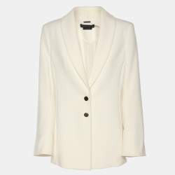 Pre Owned Alice + Olivia White Crepe Blazer M