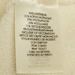 Pre Owned Alice + Olivia White Girl Applique Stretch Knit Sweater M