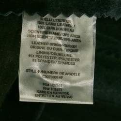 Pre Owned Alice + Olivia Black Leather Pleated Mini Skirt S