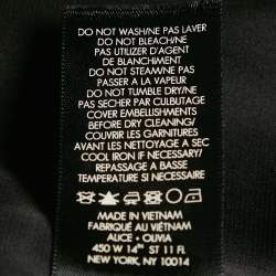 Pre Owned Alice + Olivia Black Beaded Collar Crepe Blazer M