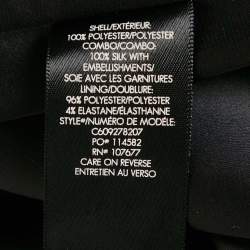 Pre Owned Alice + Olivia Black Beaded Collar Crepe Blazer M