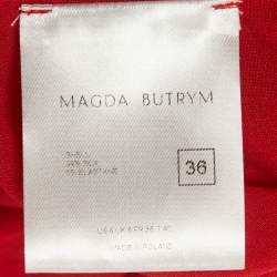 Pre Owned Alice + Olivia Red Silk Ruche Strapless Cut-Out Mini Dress XS