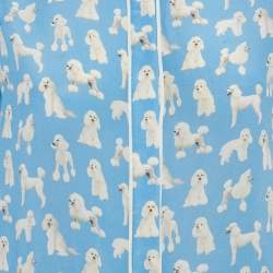 مملوكة مسبقًا قميص أليس + أوليفيا ياقة متموجة كم مكشكش حرير طباعة كلاب أزرق مقاس متوسط (ميديم)