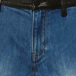 Pre Owned Alice + Olivia Blue Cotton Blend Low Rise Joette Cargo Jeans S Waist 27"