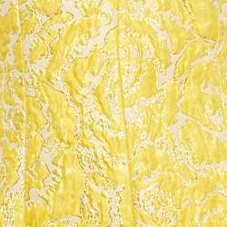 مملوكة مسبقًا فستان أليس + أوليفيا جاكارد أصفر تايلا قصير مقاس صغير (سمول)