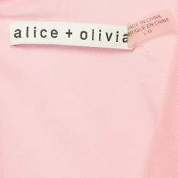 مملوكة مسبقًا Alice + Olivia Light Pink Silk Bell Sleeve Blouse L