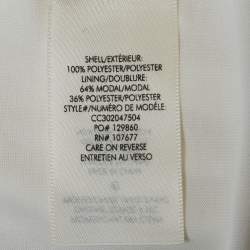 Pre Owned فستان آليس + أوليفيا أبيض جيرسي ودانتيل كلوش قصير ميديوم