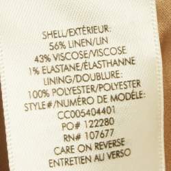 مملوكة مسبقًا معطف مفتوح من مزيج الكتان البني من أليس + أوليفيا مقياس صغير (سمول)