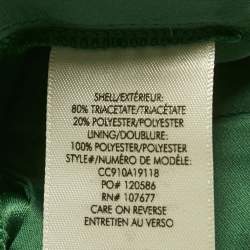 مملوكة مسبقًا Alice + Olivia Green Satin Wide Leg Trousers S 