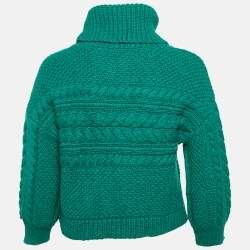 Pre Owned بلوفر آليس + أوليفيا أخضر صوف ميرينو فرانسيني ياقة طويلة صغير جداً