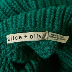 Pre Owned بلوفر آليس + أوليفيا أخضر صوف ميرينو فرانسيني ياقة طويلة صغير جداً