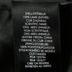 Pre Owned Alice + Olivia Pink/Black Snake-Effect Leather Biker Jacket S