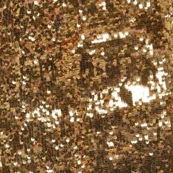 Pre Owned Alice + Olivia Gold Sequin Ramos Pencil Skirt XS