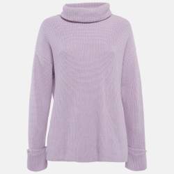 Pre Owned Alice + Olivia Purple Wool Knit Turtleneck Pullover M