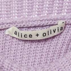 مملوكة مسبقًا Alice + Olivia Purple Wool Knit Turtleneck Pullover M