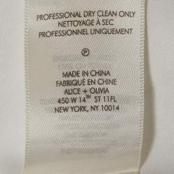 مملوكة مسبقًا بليزر أليس + أوليفيا أبيض مزيج من الكتان مفتوح من الأمام بحزام مقاس صغير - سمول