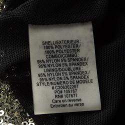 Alice + Olivia Black Mesh Overlay Sequin Embellished Gathered Skirt M