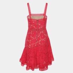 Pre Owned Alice + Olivia Pink Lace Mini Dress S