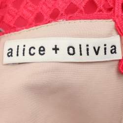 Pre Owned Alice + Olivia Pink Lace Mini Dress S