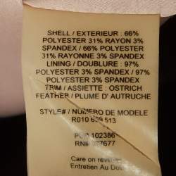 Pre Owned Alice + Olivia Black Feather Trim Crepe Marigay Rosette Mini Dress XS