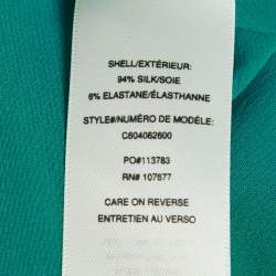 مملوكة مسبقًا Alice + Olivia Teal Blue Silk Draped Blouse S