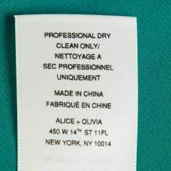 مملوكة مسبقًا Alice + Olivia Teal Blue Silk Draped Blouse S