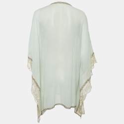 مملوكة مسبقًا Alice + Olivia Light Green Georgette Kassandra Caftan M/L