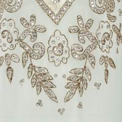 مملوكة مسبقًا Alice + Olivia Light Green Georgette Kassandra Caftan M/L