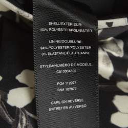 Pre Owned تنورة أليس + أوليفيا ساتان سوداء مطبعة زهور مطوية صغيرة