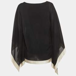 Pre Owned توب أليس + أوليفيا حرير أسود كفتان مقاس متوسط