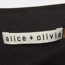 Pre Owned توب أليس + أوليفيا حرير أسود كفتان مقاس متوسط