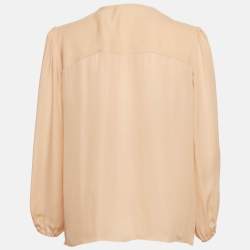 Pre Owned Alice + Olivia Light Pink Silk Wrap Blouse L