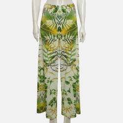 Pre Owned Alice + Olivia Multicolour Floral Palm Leaf Crepe Wide Leg Pants S