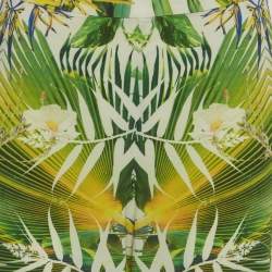 Pre Owned Alice + Olivia Multicolour Floral Palm Leaf Crepe Wide Leg Pants S