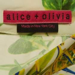 Pre Owned Alice + Olivia Multicolour Floral Palm Leaf Crepe Wide Leg Pants S