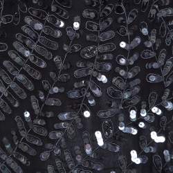 Pre Owned Alice + Olivia Black and Silver Sequin Embellished Sleeveless Charlie Dress L