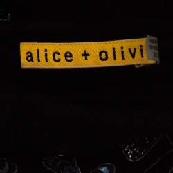 Pre Owned Alice + Olivia Black and Silver Sequin Embellished Sleeveless Charlie Dress L