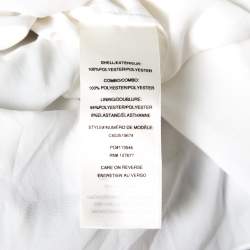 Pre Owned Alice + Olivia White Plisse Plunge Neck Naomi Goddess Gown S