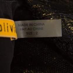 Pre Owned Alice + Olivia Metallic Lace Overlay Yelle Dress S