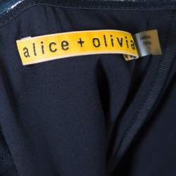 Pre Owned Alice + Olivia Metallic Lace Overlay Yelle Dress S