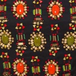 Pre Owned Alice + Olivia Black Beaded Strapless Saraphina Top S