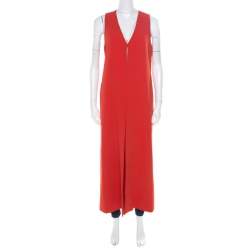 Alice + Olivia Poppy Red Crepe Sleeveless Angelica Maxi Vest S
