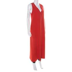 Alice + Olivia Poppy Red Crepe Sleeveless Angelica Maxi Vest S