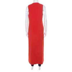 Alice + Olivia Poppy Red Crepe Sleeveless Angelica Maxi Vest S