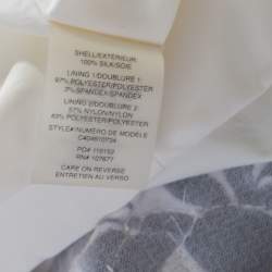 Pre Owned Alice + Olivia Monochrome Floral Sequined Silk  Sleeveless Lillyanne Dress M