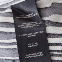 Alice + Olivia Monochrome Stripe Printed Crepe Pleated Shorts S