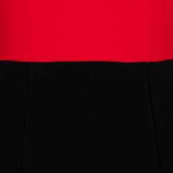 Alice + Olivia Red and Black Crepe Ira Sheath Dress S