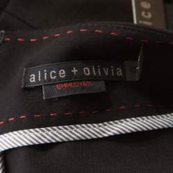 Pre Owned Alice + Olivia Black Stretch Knit Victoria Peplum Dress S