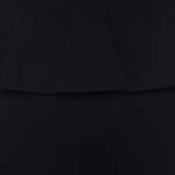 Pre Owned Alice + Olivia Black Stretch Knit Victoria Peplum Dress S